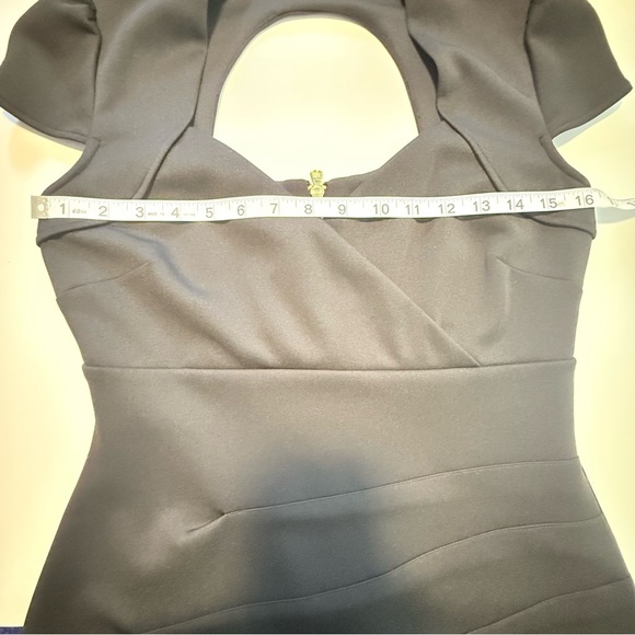 Guess Black Asymmetrical Wrap Mini Dress - Picture 7 of 9